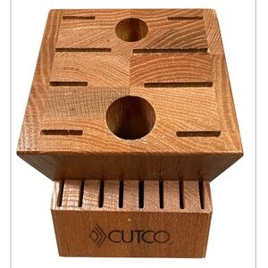 Cutco Knife Block Knives Holder Kitchen Wood Storage CUTCO Cutlery